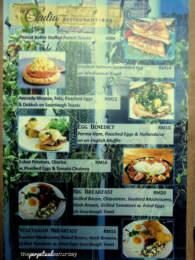 @Chulia Restaurant & Bar menu, George Town, Penang