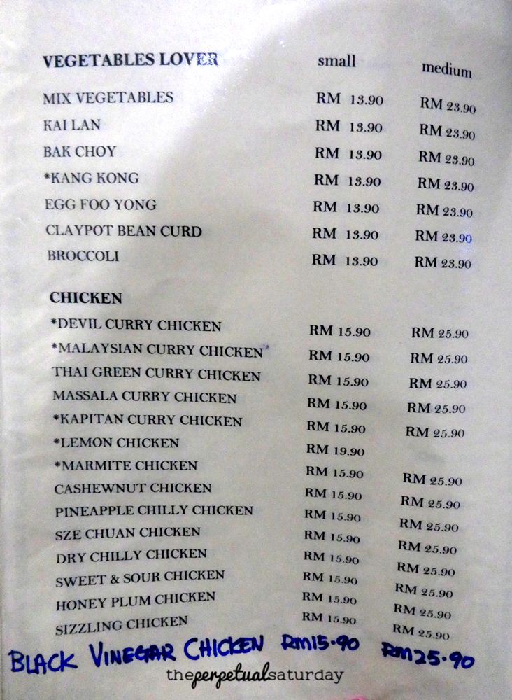 Andrew's Kampung menu, Batu Ferringhi, Penang, Andrew's Kampong Cafe menu