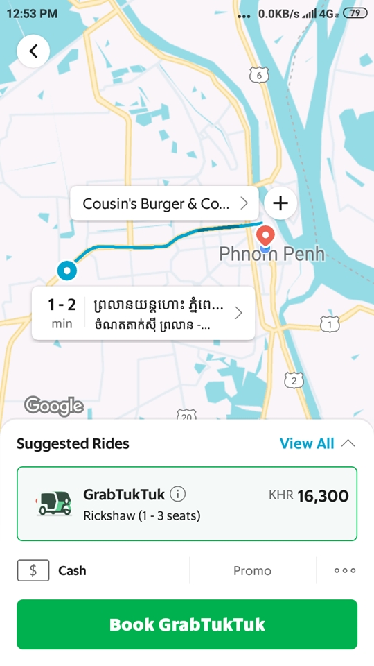 How to use Grab in Cambodia, ridesharing in Cambodia