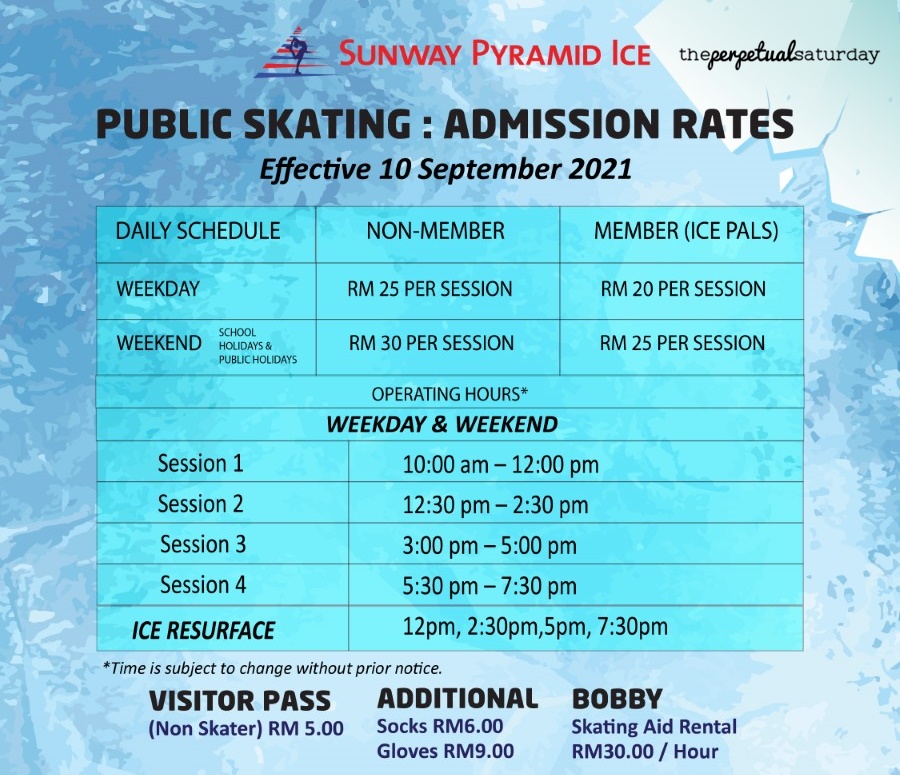 Sunway Pyramid Ice prices, Sunway Pyramid Mall skating rink prices