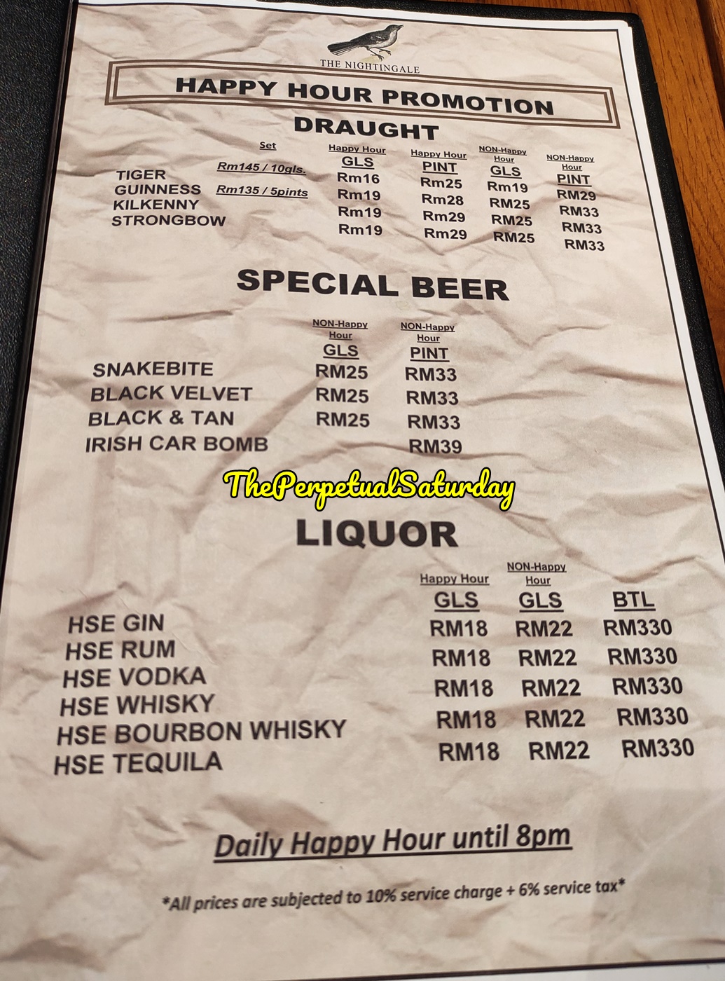Spitalfield's Beer menu