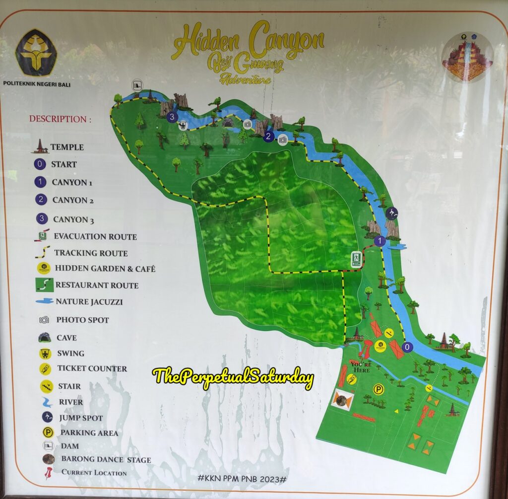 Hidden Canyon Hike map Bali