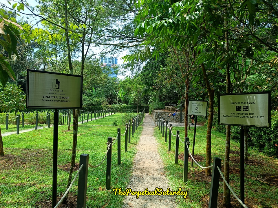 White hiking trail at taman tugu