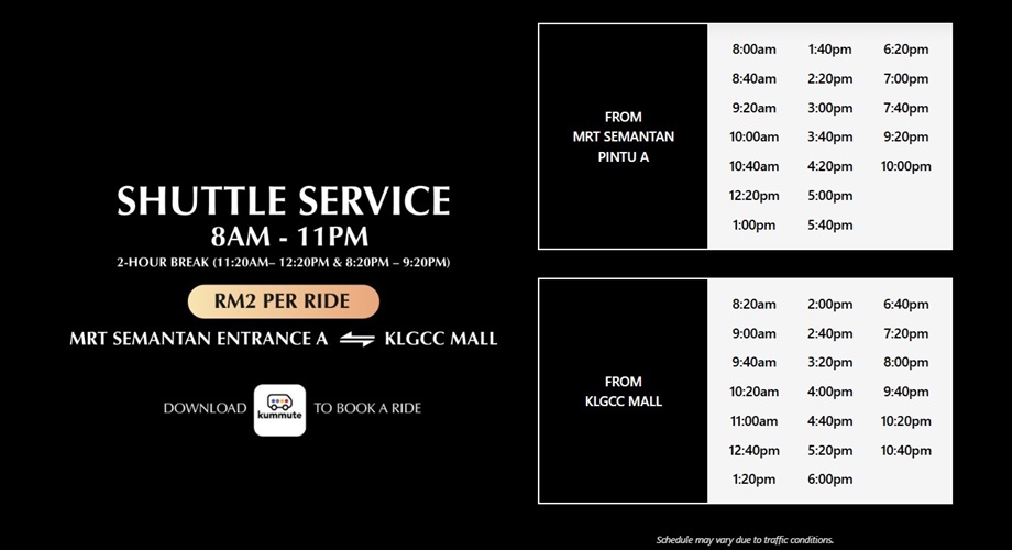 KLGCC Mall shuttle services