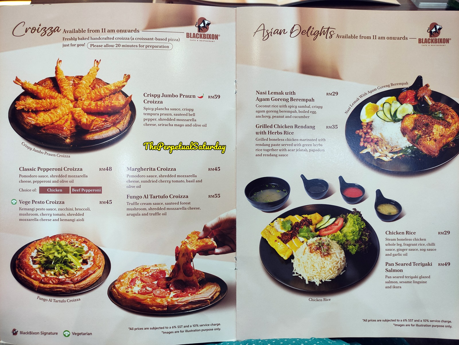 BlackBixon Paradigm Mall Menu