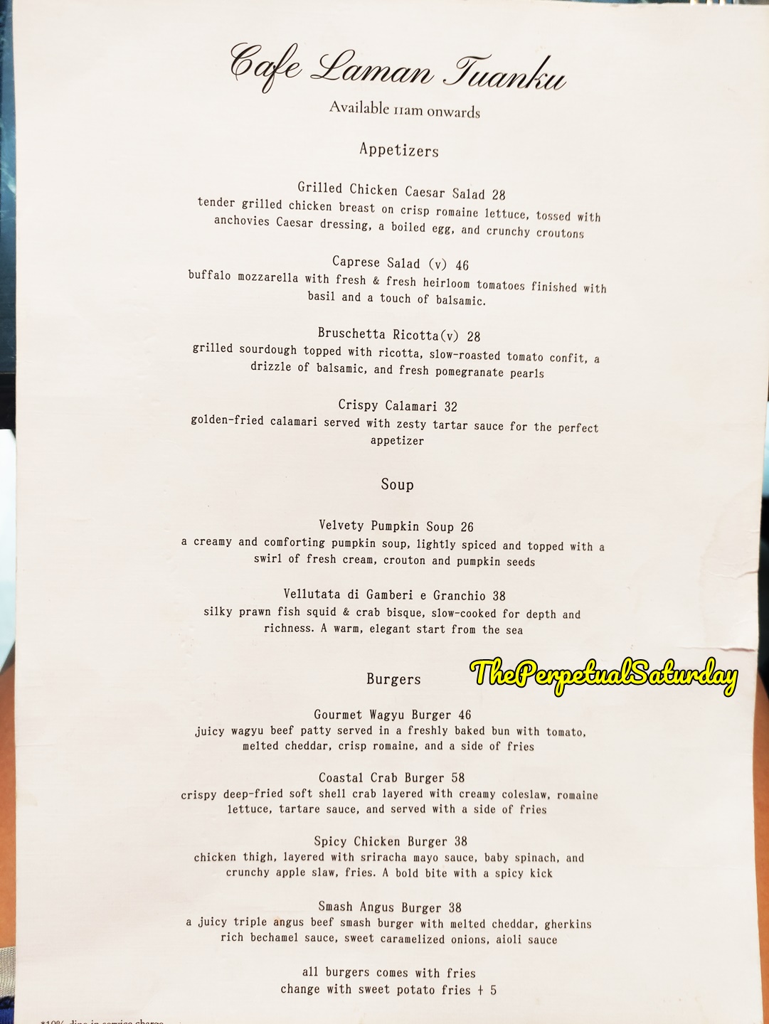 Cafe Laman Tuanku Sri Hartamas Menu