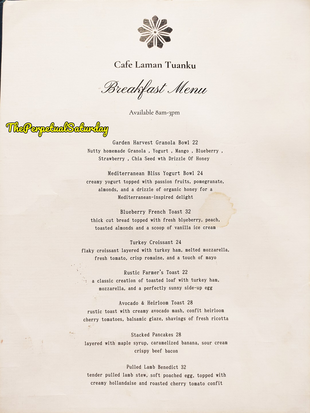 Cafe Laman Tuanku menu