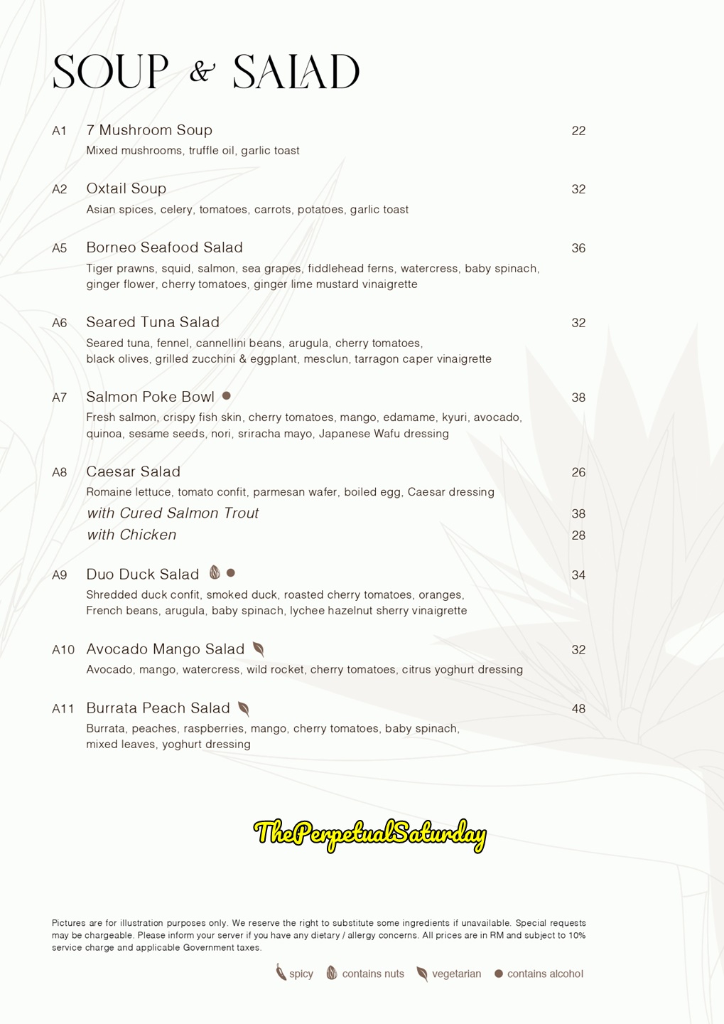 WIP on the Park menu KLCC