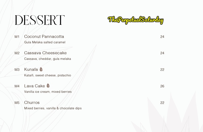Marc Residence restaurant menu