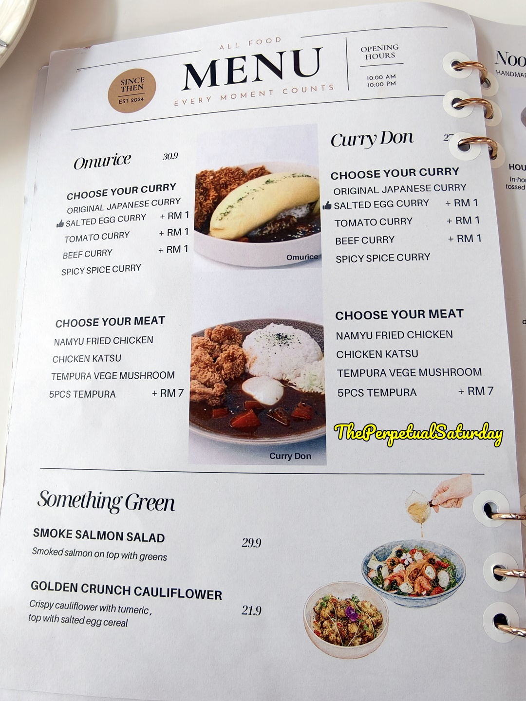 Since Then menu bangsar